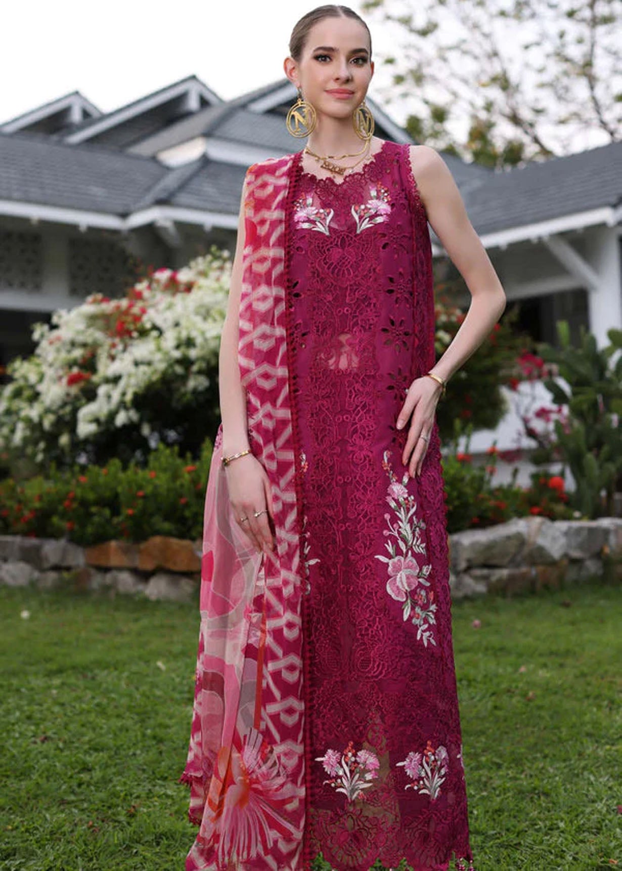 NOOR BY SADIA ASAD EMBROIDERED LAWN THREE PIECE  - A808