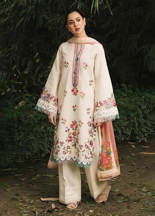 ZARA EMBROIDERED SUMMER LAWN THREE PIECE - A802.