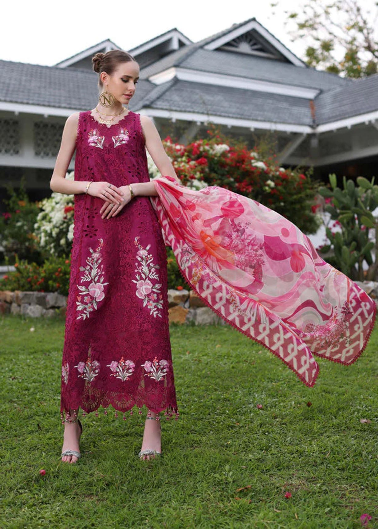 NOOR BY SADIA ASAD EMBROIDERED LAWN THREE PIECE  - A808