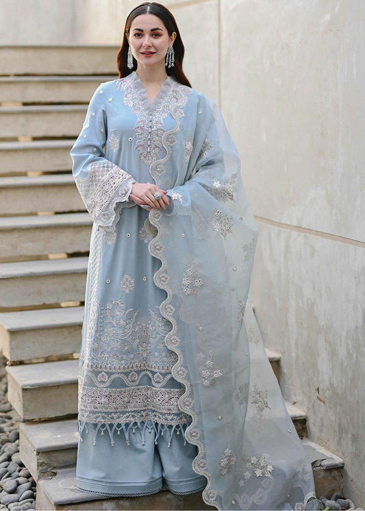 QALAMKAR Embroidered Luxury Lawn Three Piece Article - A813