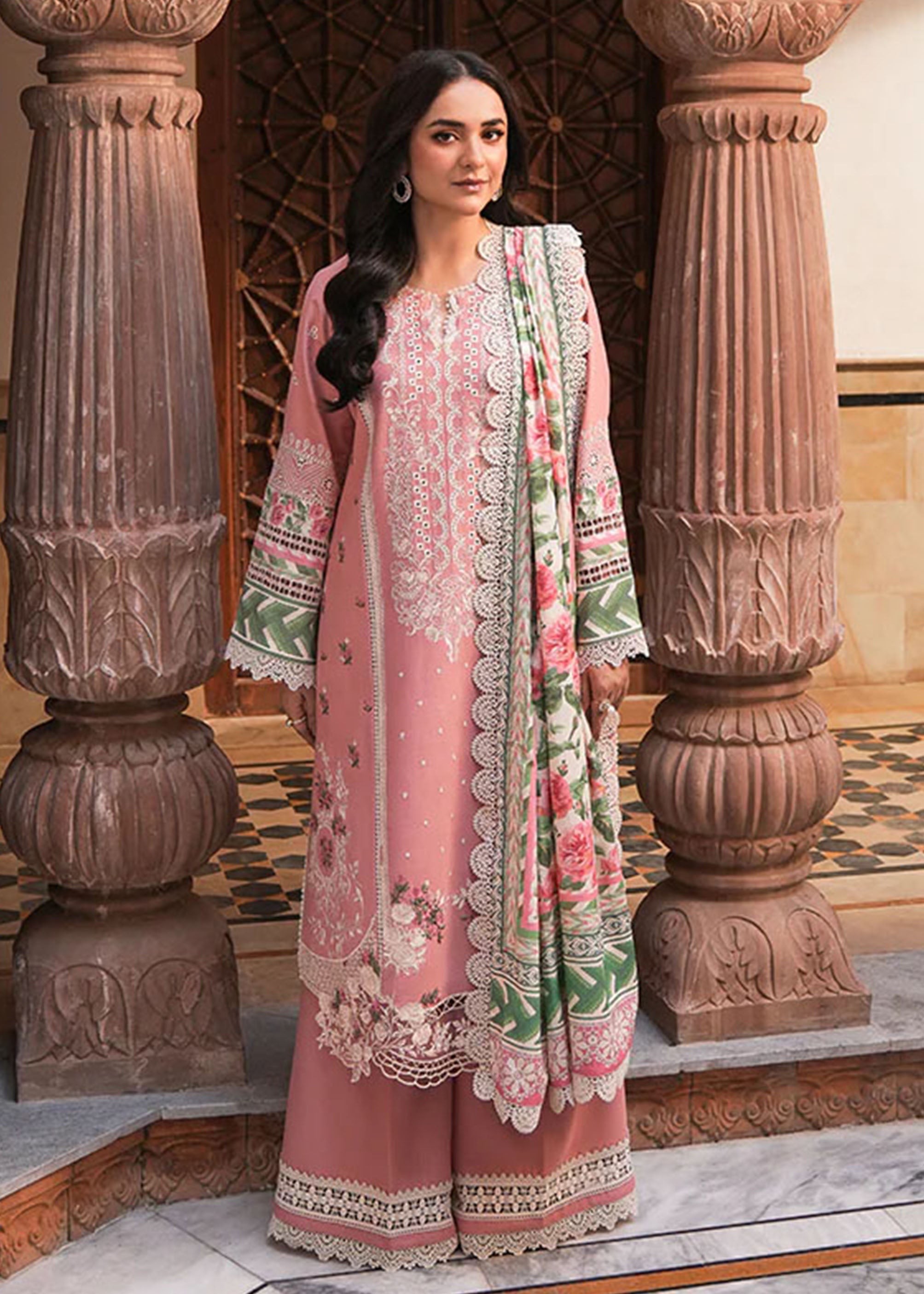 MANARA  EMBROIDERED SUMMER LAWN THREE PIECE  - A805