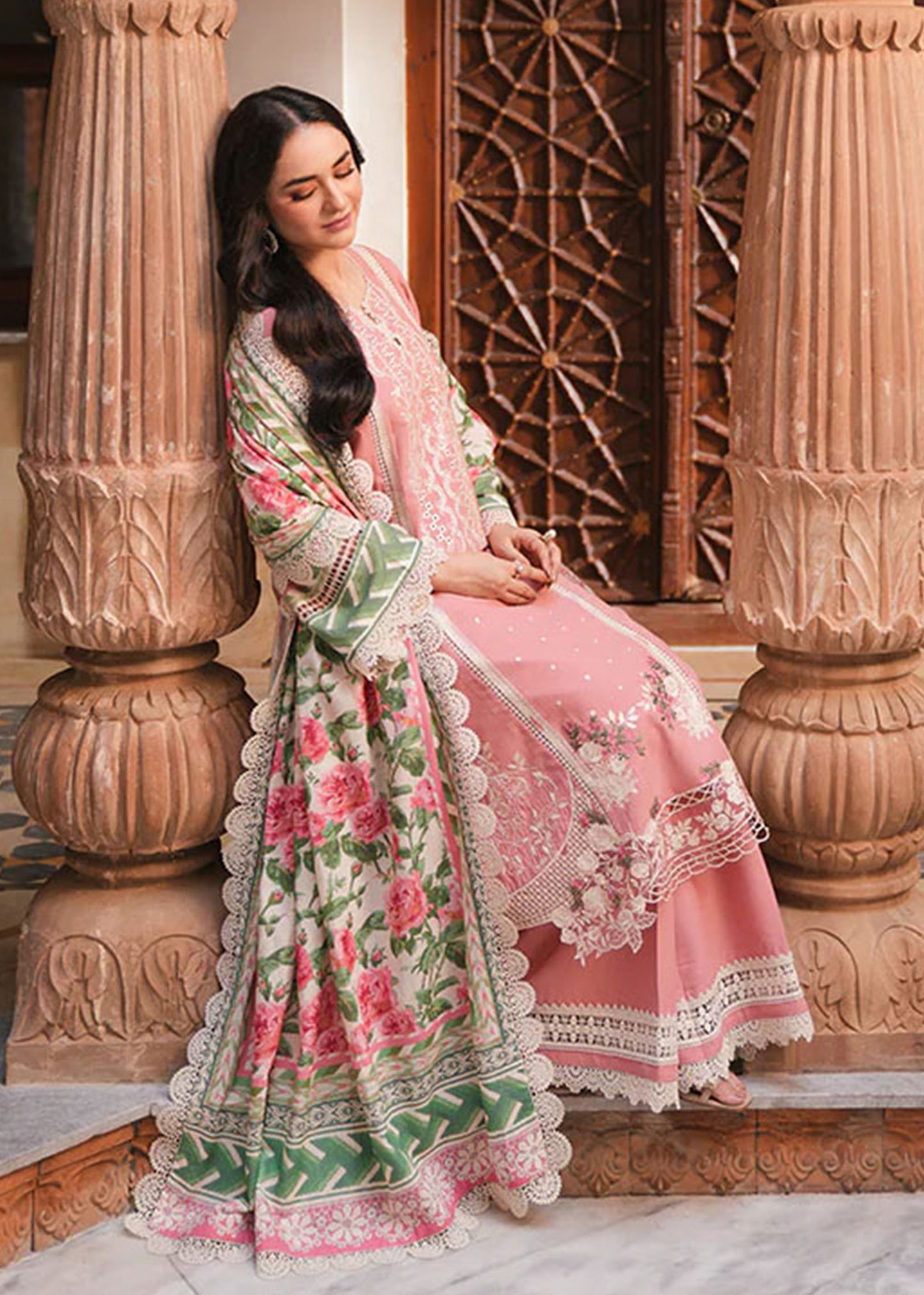 MANARA  EMBROIDERED SUMMER LAWN THREE PIECE  - A805