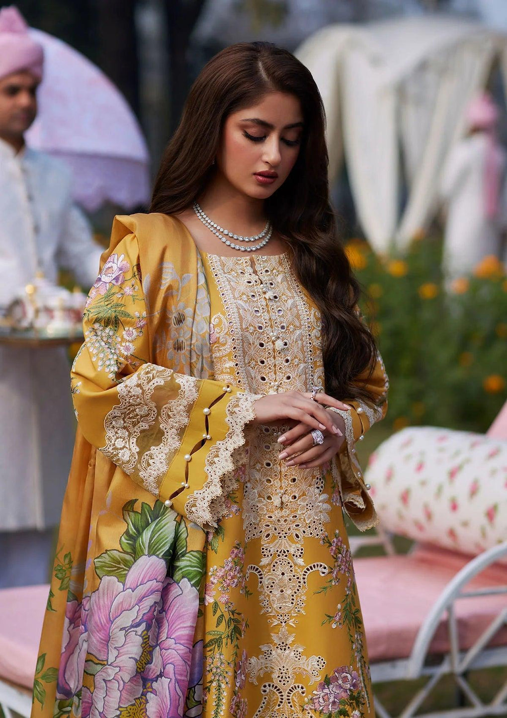 ELAF EMBROIDERED SUMMER LAWN THREE PIECE  - A801.