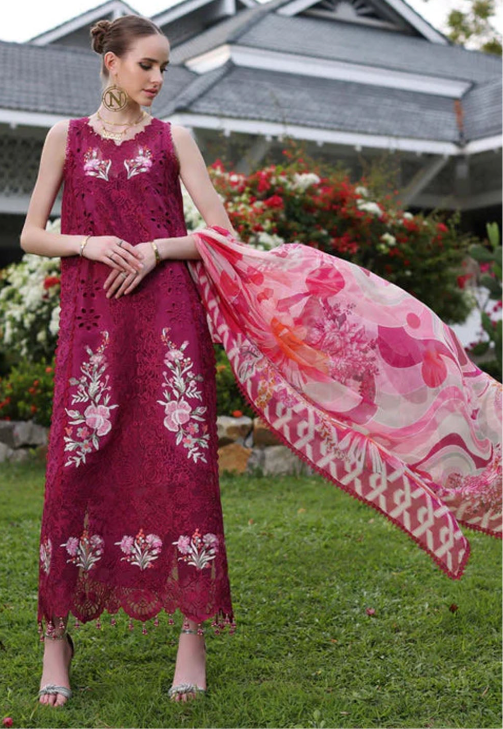 NOOR BY SADIA ASAD EMBROIDERED LAWN THREE PIECE  - A808