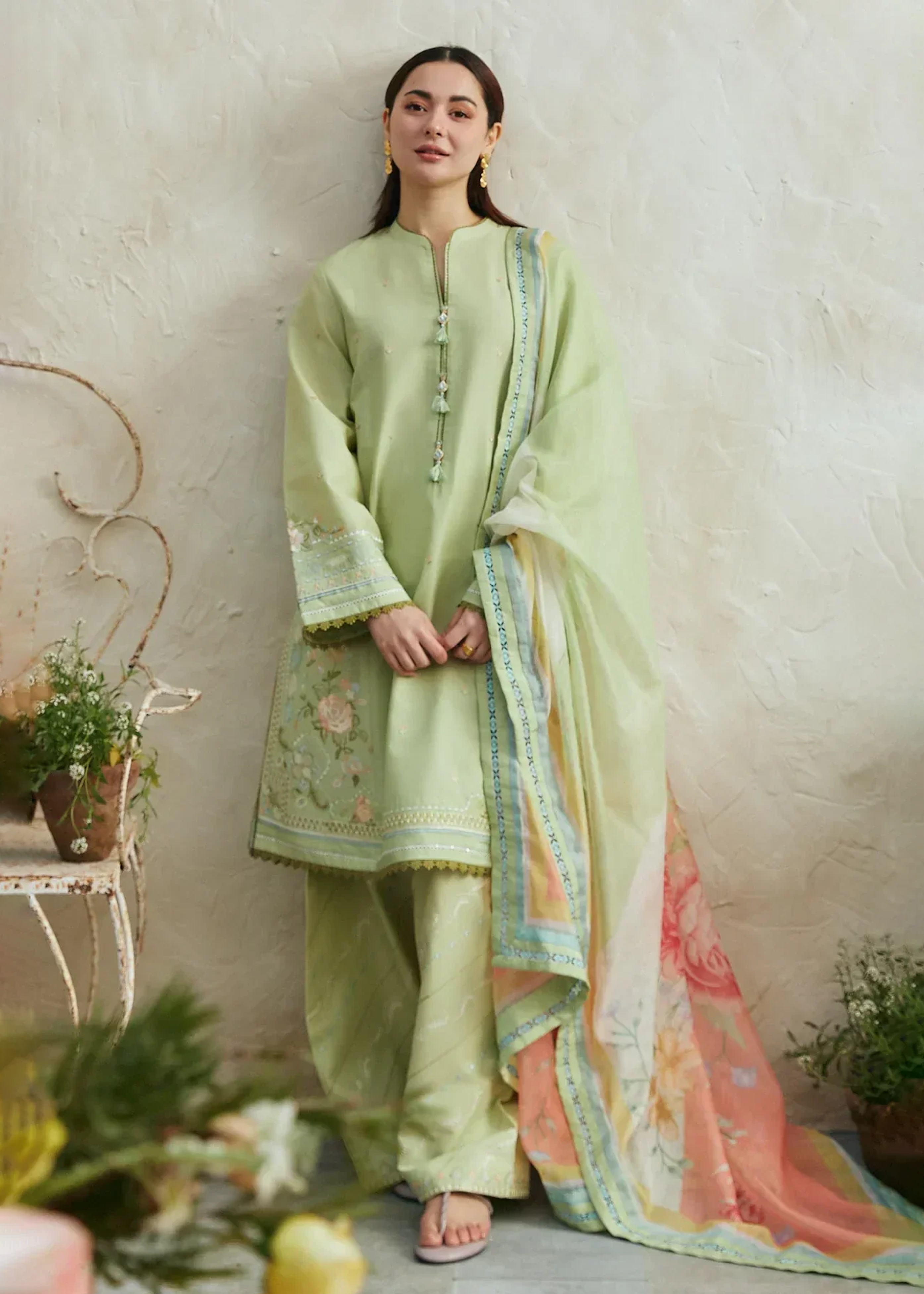 ZARA EMBROIDERED SUMMER LAWN THREE PIECE - A804